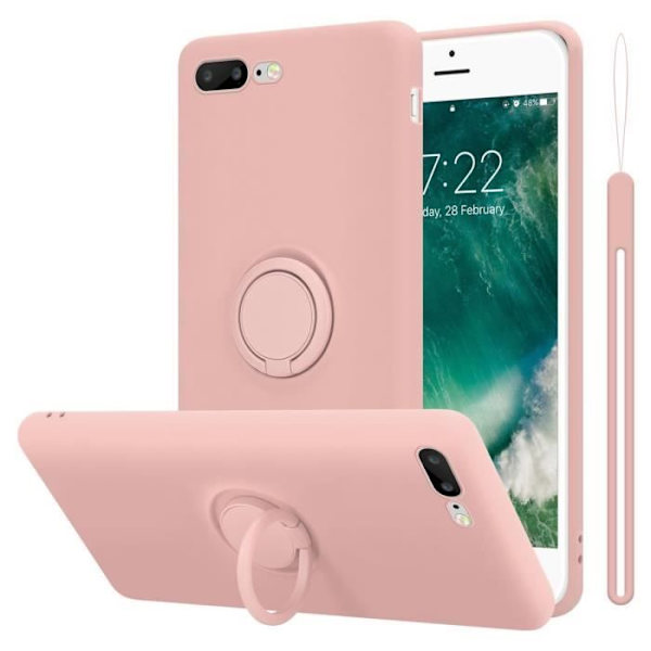 Cadorabo-fodral för Apple iPhone 7 PLUS / 7S PLUS / 8 PLUS i LIQUID Pink Skyddande silikon TPU flexibelt ringskydd