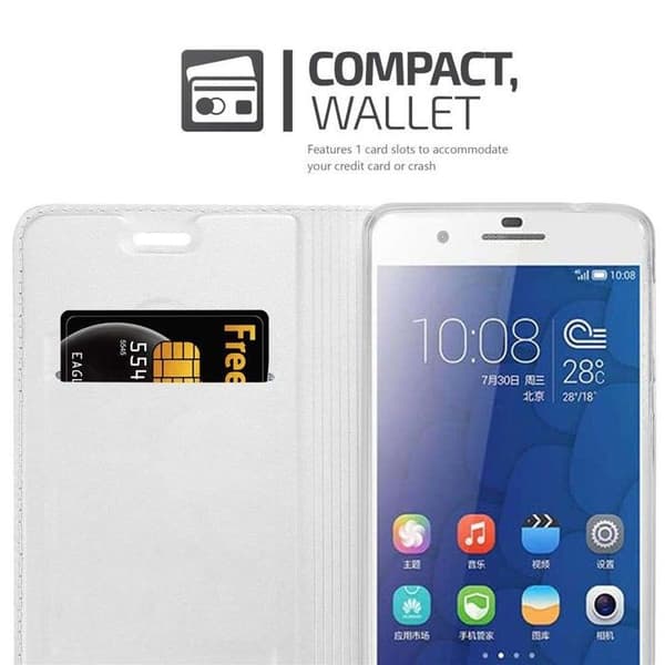 Fodral med lock för Honor 6 PLUS Etui i KLASSISK SILVER Plånbok Stötsäker Grå