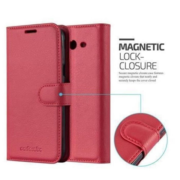 Samsung Galaxy J7 2017 (7) Fodral US Version i CHERRY RED by Cadorabo Helt skyddsfodral med flipskydd och stativ
