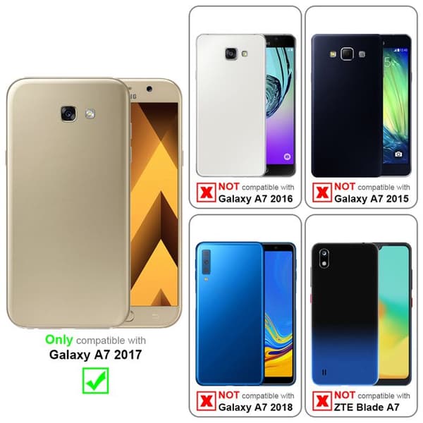 Skyddsfodral för Samsung Galaxy A7 2017 Skyddsfodral i MATTS GRÅ METALLISK design Grå