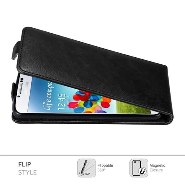 Coque - CADORABO - Samsung Galaxy S4 - Syntetiskt läder - Flip - Magnetisk stängning Svart