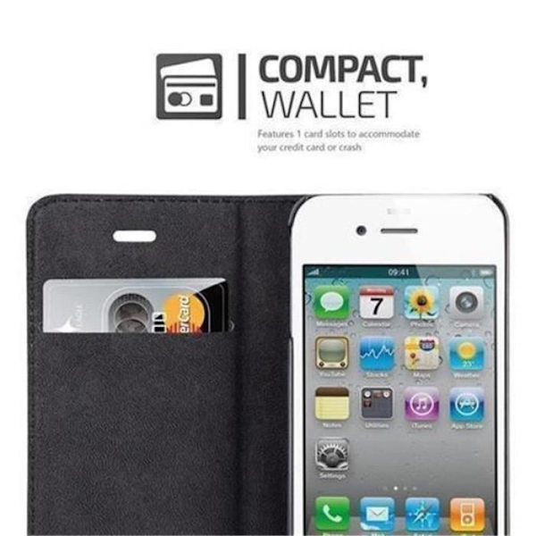 Cadorabo Apple iPhone 4 /4S Fodral BENSIN TURKOS OVISBAR MAGNETISK STÄNGNING Fodral Fodral Stöder Stand Card Slot
