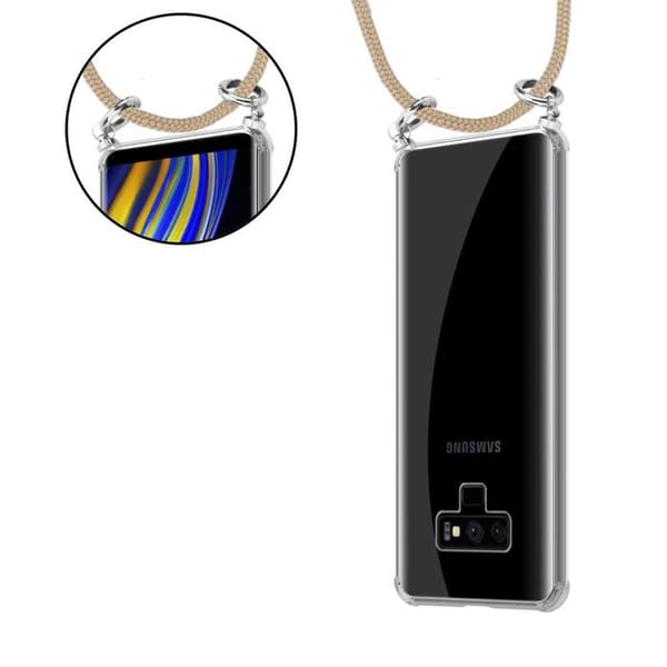 Fodral för Samsung Galaxy NOTE 9 med axelrem i GLANSIG BRUN med justerbar snodd brun