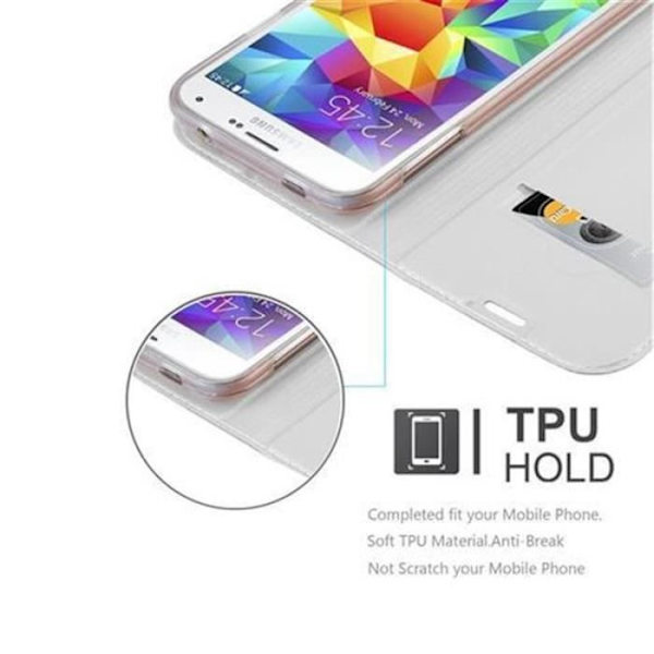 Samsung Galaxy S5 - S5 NEO Fodral i KLASSIGT SILVER från Cadorabo (METALLIC MATT Design) Helt skyddsfodral med flipflik