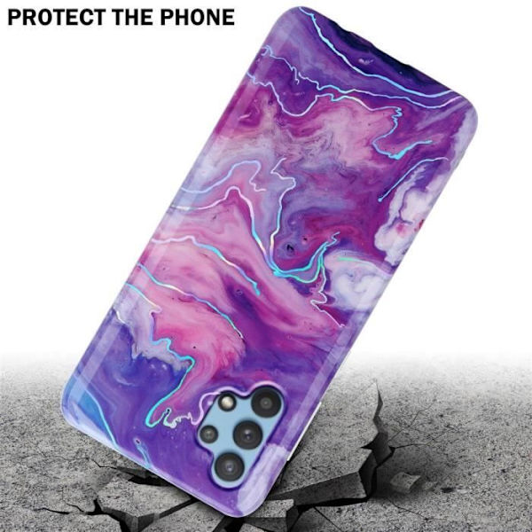 Coque - CADORABO - Samsung Galaxy A32 5G - Marmor Lila Rosé - Silikon TPU Skydd - Mjuk Lila, Rosa