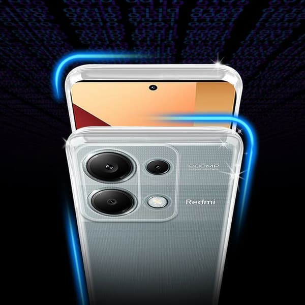 Transparent stötsäker silikonfodral för Redmi Note 13 Pro 4G Vit