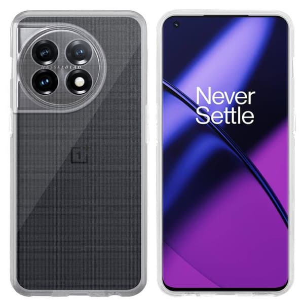 Transparent stötsäker silikonfodral för OnePlus 11 5G Vit