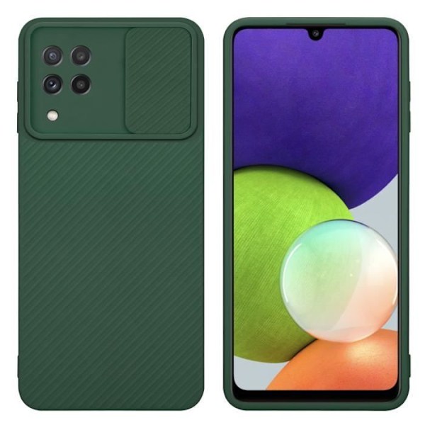 Hus för Samsung Galaxy A22 4G - CADORABO - TPU-silikonfodral - Kameraskydd - Grön - Mjuk Grön