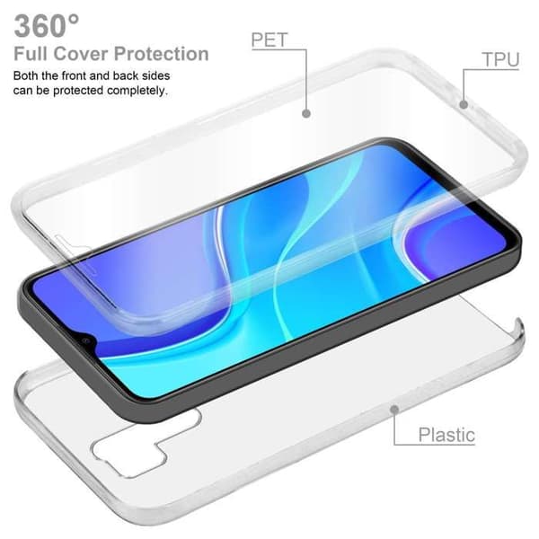 Transparent skal för Xiaomi RedMi 9, helskydd Vit