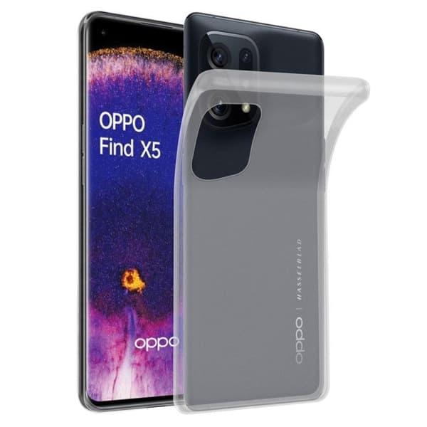 Transparent stötsäker silikonfodral för Oppo FIND X5 Vit