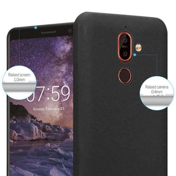 Coque - CADORABO - Nokia 7 PLUS - Skydd i silikon TPU - Tunn design - Färg Frost svart Frost Svart