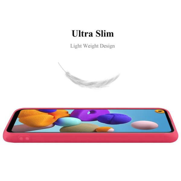 Skyddsskal för Samsung Galaxy A21s CANDY RÖD Stötsäker Silikon Röd