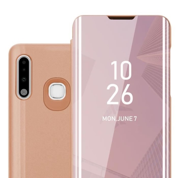 Cadorabo Fodral för Samsung Galaxy A70e i KUNZIT ROSE Clear View Mirror Cover 360 graders skydd KUNZIT ROSE