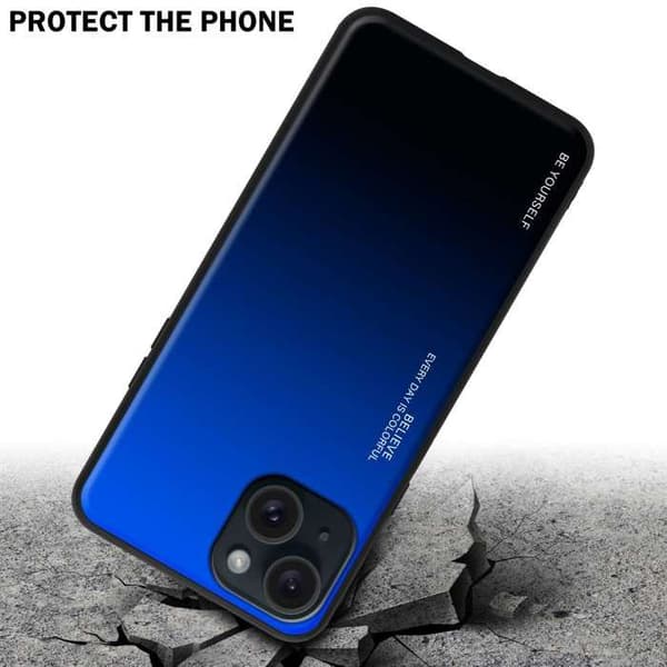 iPhone 15 PLUS Fodral i BLÅ - SVART Stötsäker Bicolor design Svart
