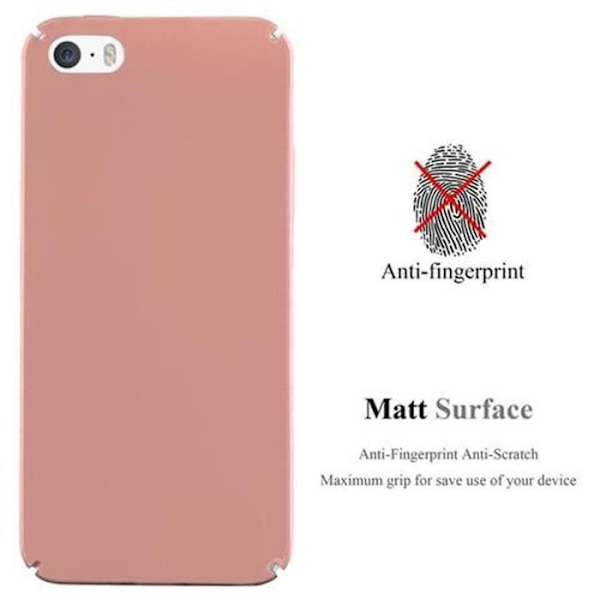 Apple iPhone 5 / 5S / SE ROSÉ GOLD MATTE METAL Fodral - CADORABO - Skydd Hårt fodral Skal Ultra Slim Bumper Rose guld