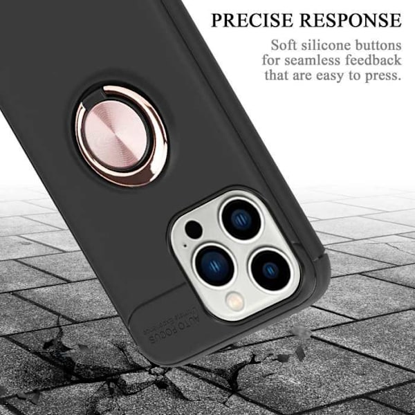 Coque för Apple iPhone 14 PRO MAX Fodral i SVART - ROSAGULD Fodral Täcke Skyddsfodral med fokusring Silikon TPU Svart