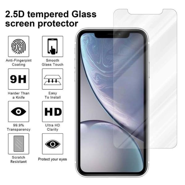 Härdat glas för iPhone XR Skärmskydd Vit