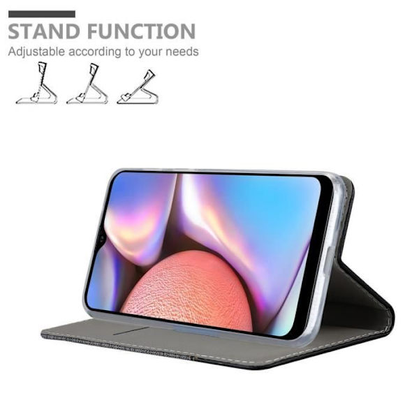 Etui för Samsung Galaxy A10s/M01s - CADORABO - Grå Svart - Syntetiskt läder - Magnetstängning - Ställfunktion MÖRKGRÅ