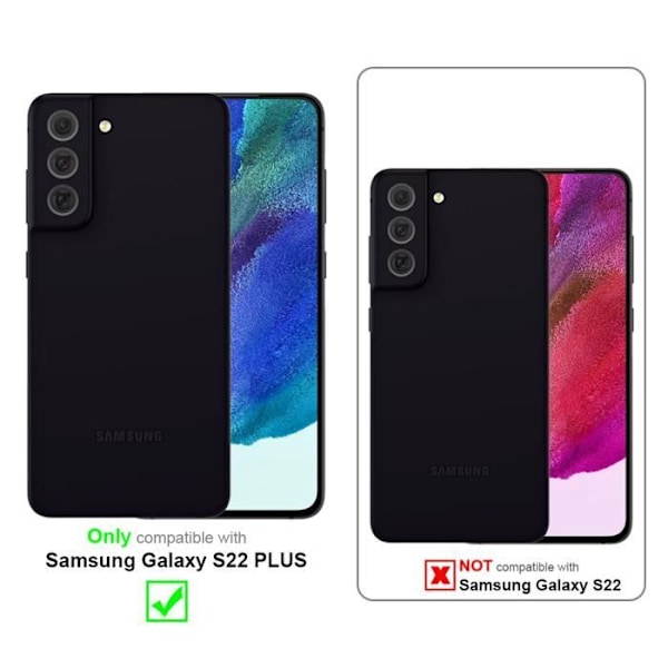 Etui för Samsung Galaxy S22 PLUS - CADORABO - BLÅ SVART - Syntetiskt läder - Magnetisk stängning - Ställfunktion MÖRKBLÅ
