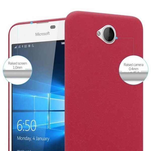 Coque - CADORABO - Nokia Lumia 650 - Hårdt Beskyttelse - Mat Design - Rød Farve Röd