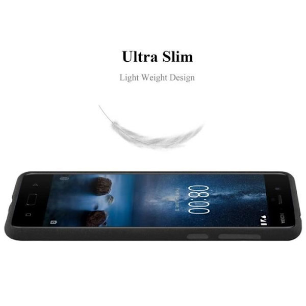 Nokia 8-fodral i BLACK FROST av Cadorabo (FROST Design) Ultratunnt mjukt silikon TPU-gelfodral med stötdämpare – skyddsöverdrag