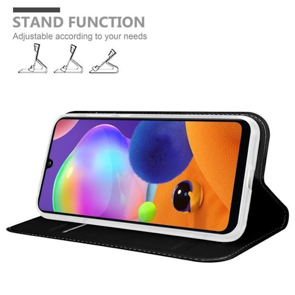 Fodral till Samsung Galaxy A31 Fodral i KLASSIG SVART Fodral Skydd Magnetisk stängning Plånbok KLASSIG SVART