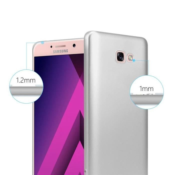 Cadorabo Fodral fungerar med Samsung Galaxy A7 2017 i METALLISKT SILVER - Stötsäkert och reptåligt TPU silikonskydd - Ultra