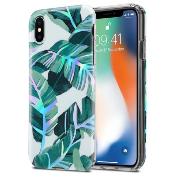 Skal för Apple iPhone X / XS Coque BANANLEAVES Fodral Skal Skyddande silikon TPU blommig plånbok