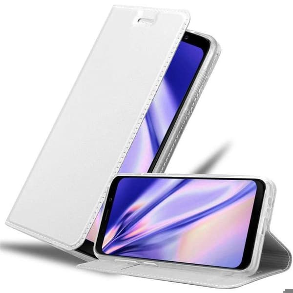 Flip-fodral för Samsung Galaxy A8 2018, CLASSY SILVER plånbok, stötresistent Grå