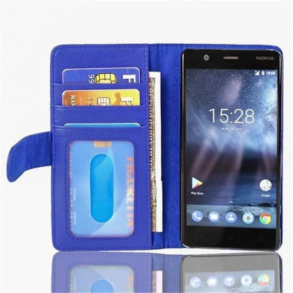 Nokia 3-fodral i CELESTIAL BLUE by Cadorabo Full Protection-fodral med flip-skydd och 3 bekväma kortplatser i