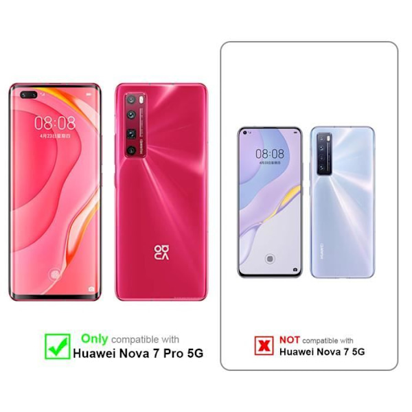 Coque - CADORABO - NOVA 7 PRO 5G - Kaffeebrun - Magnetisk stängning - Ställfunktion kaffe brunt