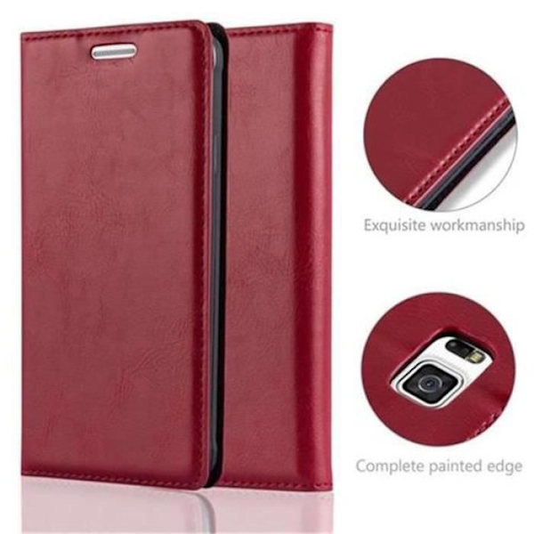 Samsung Galaxy ALPHA-fodral i APPLE RED från Cadorabo (INVISIBLE MAGNETIC CLOSURE Design) Helt skyddsfodral med