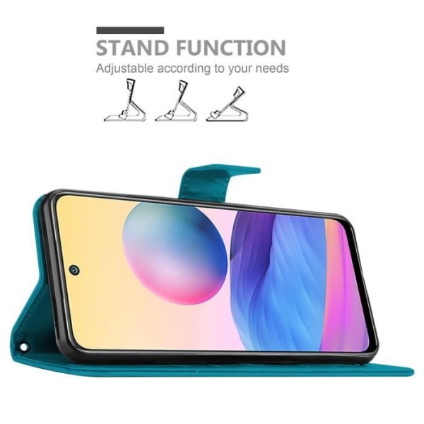 Fodral för Xiaomi RedMi NOTE 10 5G / POCO M3 PRO 5G Fodral i BLUE FLORAL Fodral Fodral Skyddande blommigt plånboksfodral