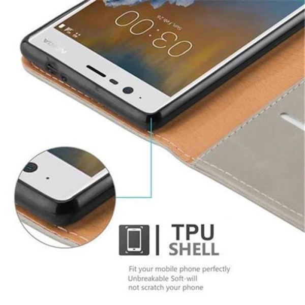 Nokia 3-fodral i CAPPUCINO BROWN by Cadorabo (LYX Design) Fullt skyddsfodral med flipskydd och horisontellt stativ