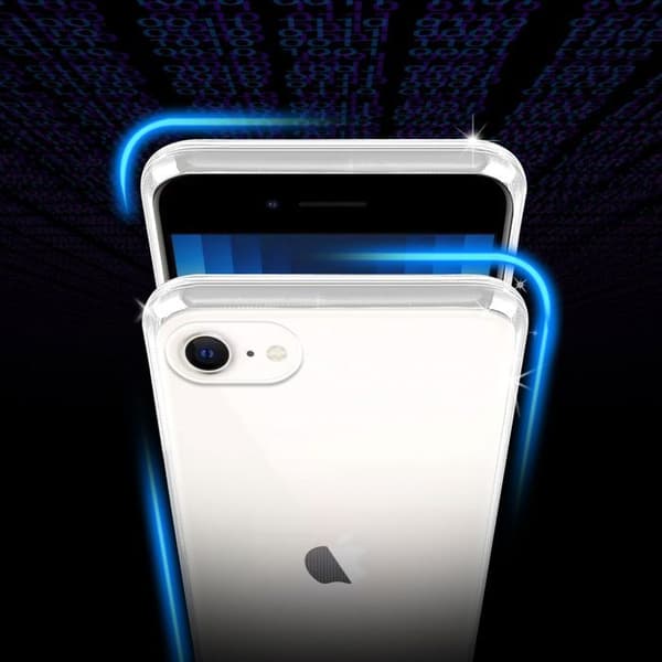 Transparent stötsäker silikonfodral för iPhone SE4 Vit