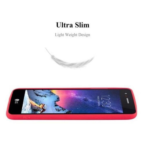 LG K8 2017 Fodral i RED FROST av Cadorabo (FROST Design) Ultratunnt mjukt silikongel TPU-fodral med Anti-Shock – Fodral