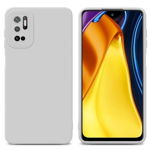 Skydd för Xiaomi RedMi NOTE 10 5G / POCO M3 PRO 5G i FLUID VITT Hölster Etui Case Cover i flexibelt TPU-silikon Schutz Vit