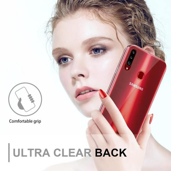Cadorabo Fodral för Samsung Galaxy A20s i Transparent Fodral 360° Helkroppsskydd Skärmskydd