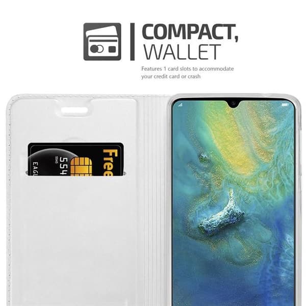 Fodral med lock för Huawei MATE 20 Plånbok i KLASSISK SILVER Stötsäker Grå