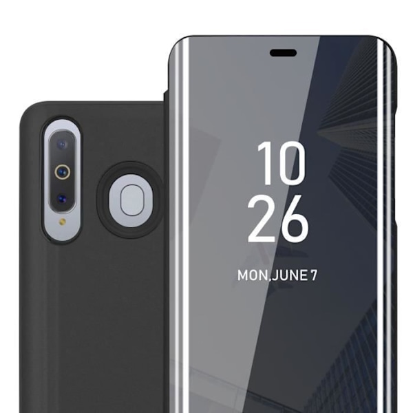 Coque - CADORABO - Samsung Galaxy A8s - Tourmaline Noir - Clear View - Skydd 360° Svart turmalin