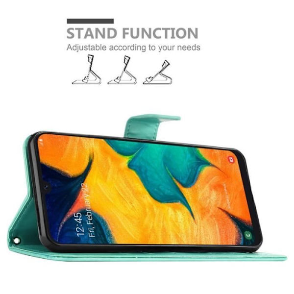 Cadorabo Fodral för Samsung Galaxy A20 / A30 i grönt - blommönster Grön