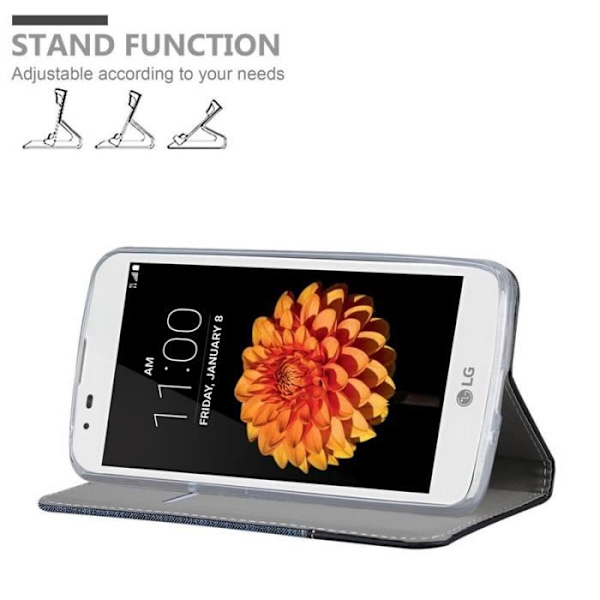 Cadorabo Fodral till LG K7 i MÖRKBLÅ SVART