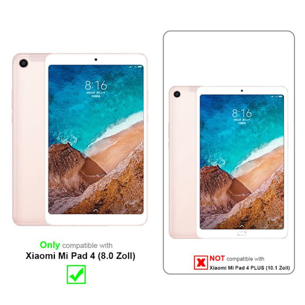 Skyddsfodral för Xiaomi Mi Pad 4 (8.0 tum) i MÖRKBLAU Hölje Fodral Skydd 360 grader konstläder Plånbok Wallet Blå