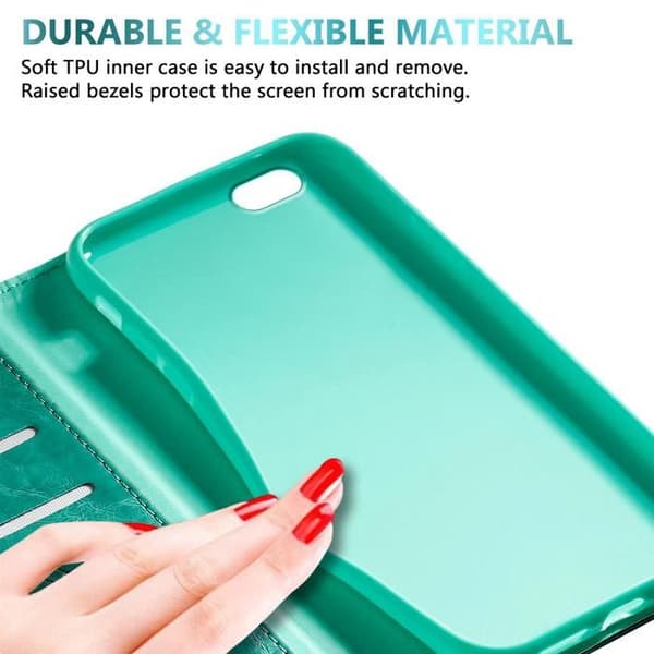 Etui för iPhone 6 PLUS / 6S PLUS Fodral med lock i TURKOS Plånboks skydd Blå