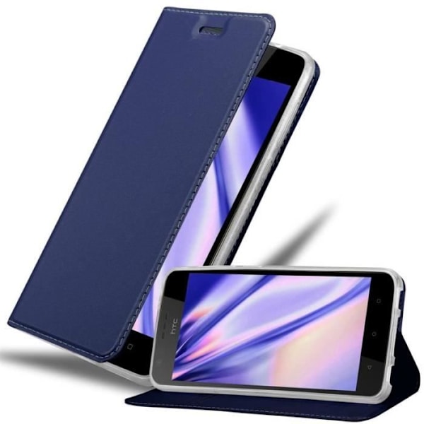 Coque - Cadorabo - HTC Desire 10 Lifestyle - KLASSISK MÖRKBLÅ - Halvstyv - Magnetisk KLASSIG MÖRKBLÅ
