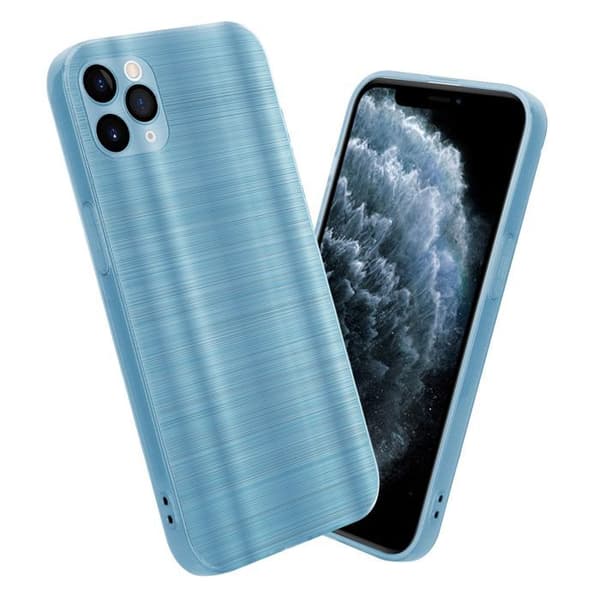 Skal för iPhone 11 PRO MAX Borstad Turkos Kameraskydd Blå