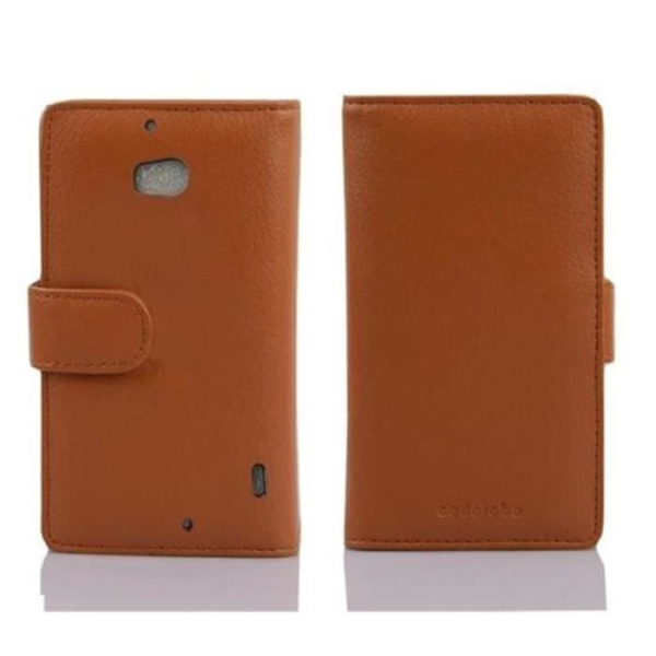 Cadorabo - Fodral Skal för > Nokia Lumia 930 < – Plånbok (med kortplatser) i COGNAC - BRUNT Cognac - Brun