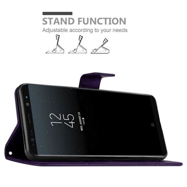 Coque - CADORABO - Samsung Galaxy NOTE 8 - Simil läder - Blommig - Ställfunktion och kortfack Lila