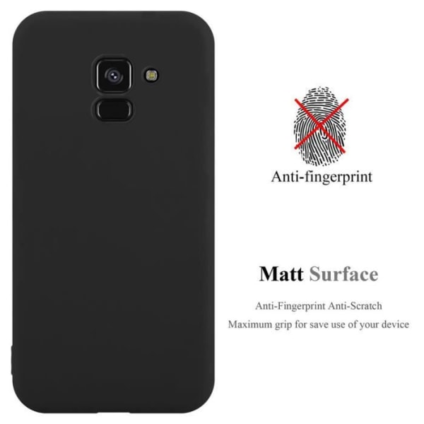 Fodral - CADORABO - Samsung Galaxy A8 PLUS 2018 - Candy Black - TPU silikonskydd - Tunn och lätt design Candy Black