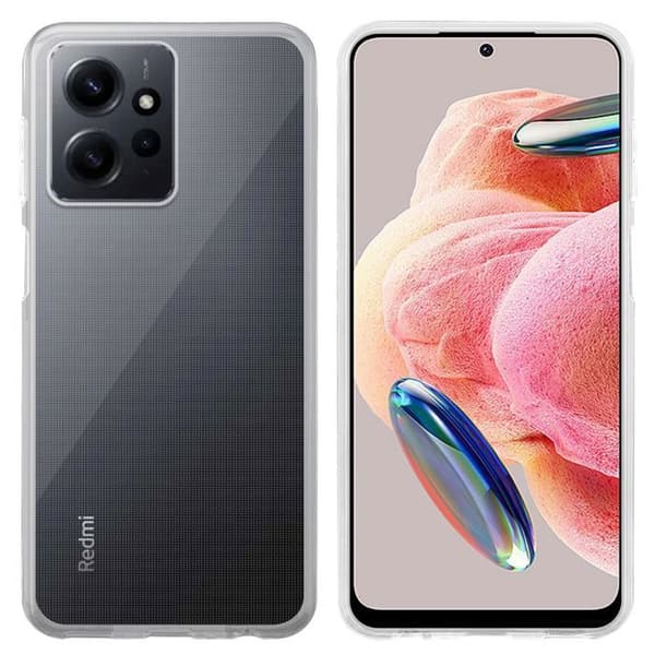 Transparent stötsäker silikonfodral för Redmi Note 12 4G Vit